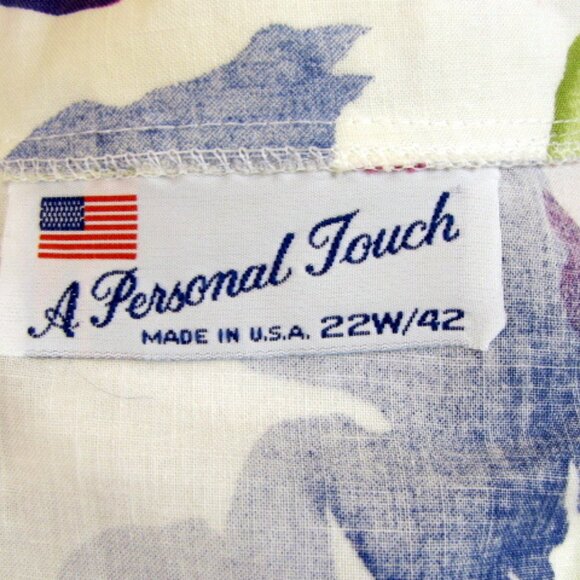 Vintage Women Blouse 22W 42 Large Floral Button Front Short Sleeves Country Boho - Picture 7 of 7